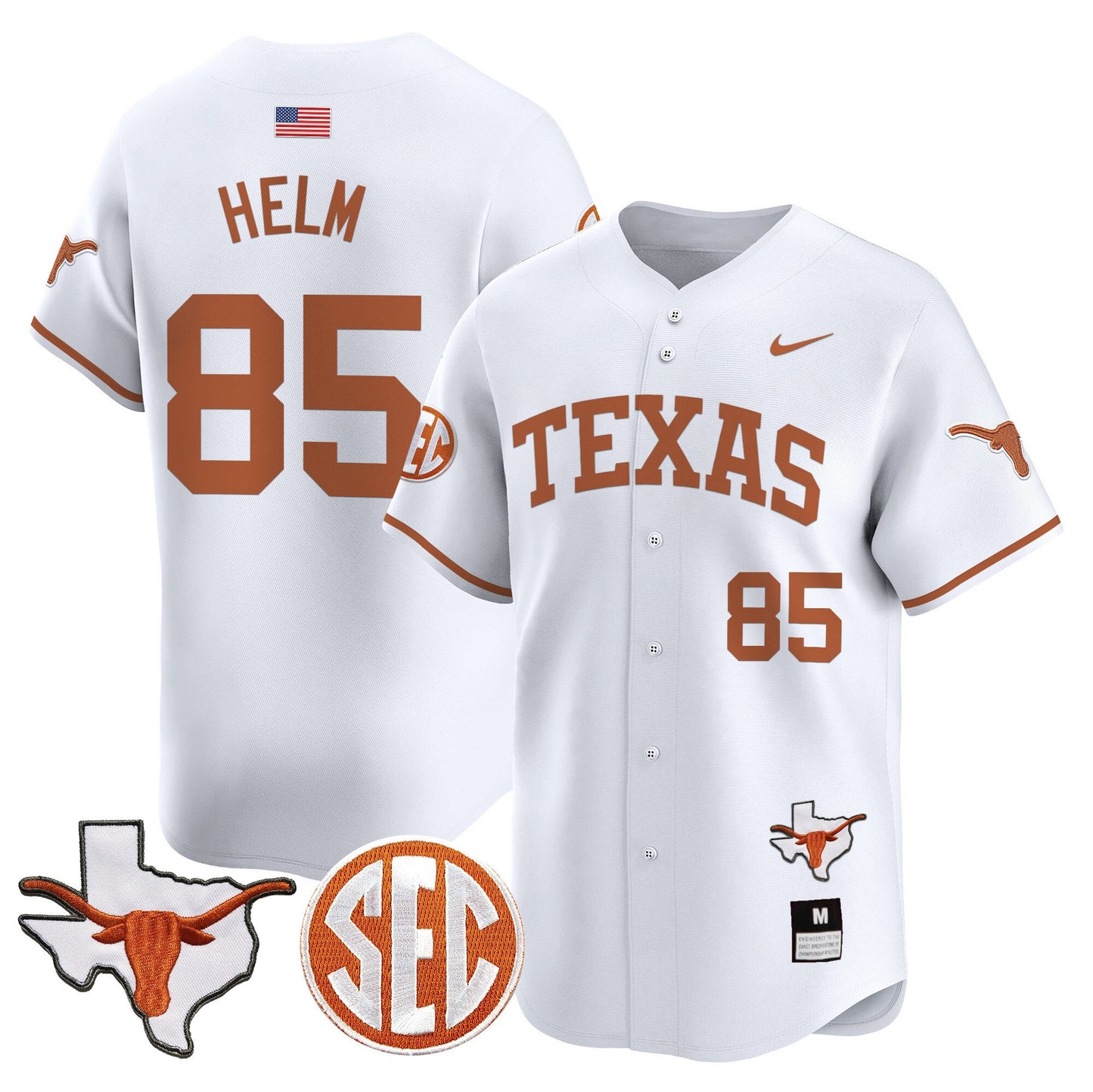 Texas Longhorns 2024 Vapor Premier Baseball Jersey - All Stitched