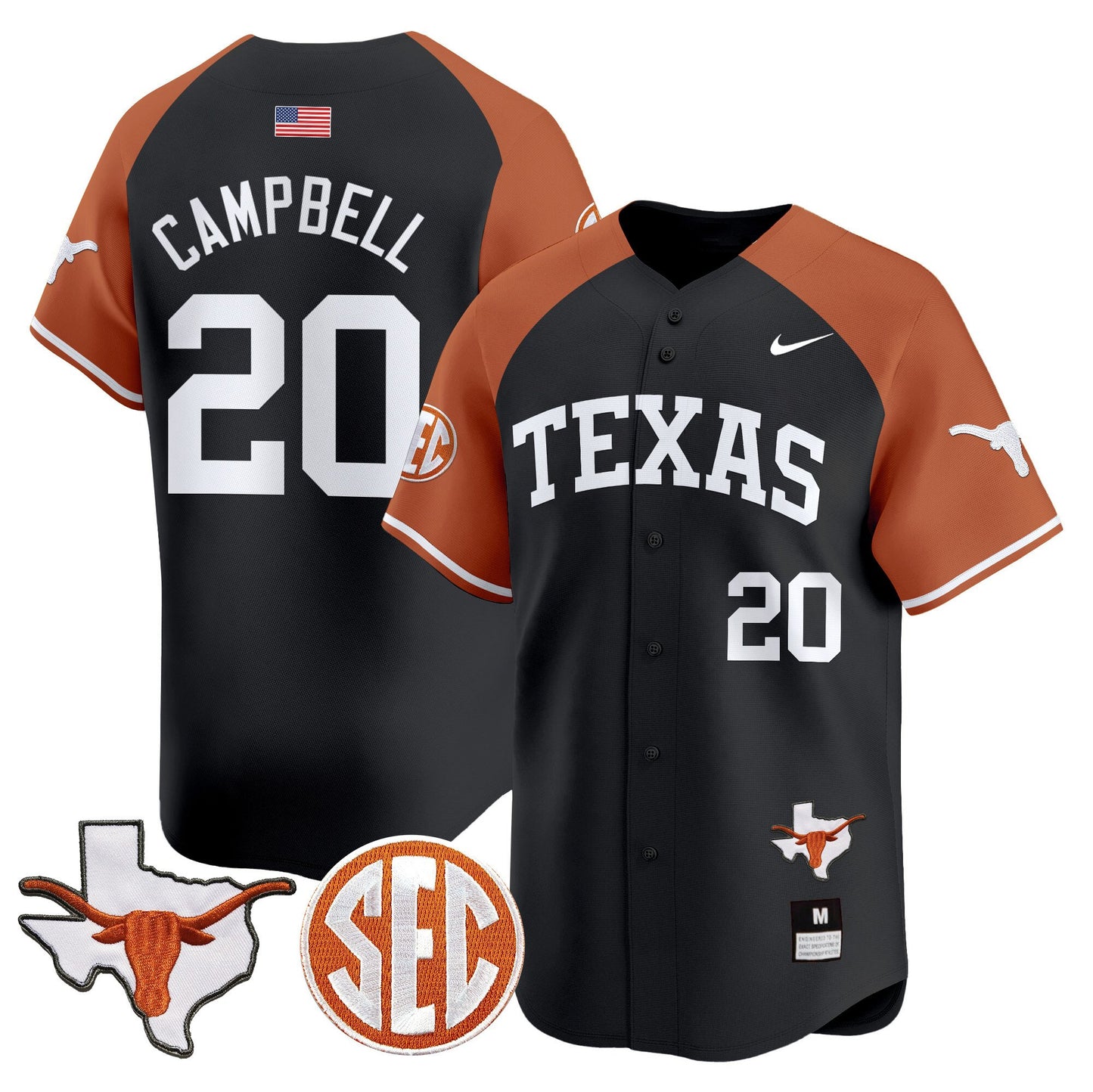 Texas Longhorns 2024 Vapor Premier Baseball Jersey - All Stitched