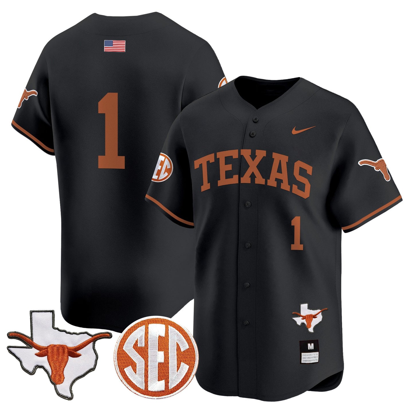 Texas Longhorns 2024 Vapor Premier Baseball Jersey - All Stitched