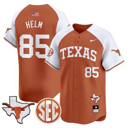 Texas Longhorns 2024 Vapor Premier Baseball Jersey - All Stitched