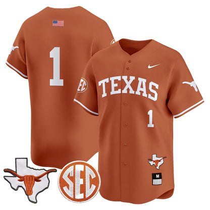 Texas Longhorns 2024 Vapor Premier Baseball Jersey - All Stitched