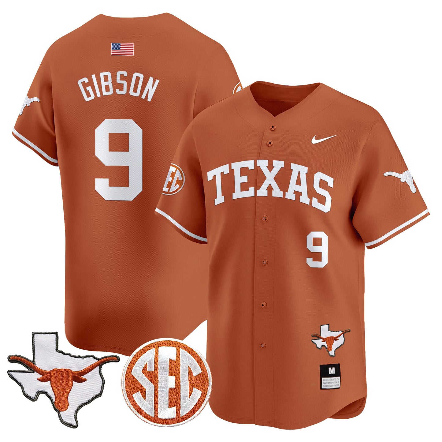 Texas Longhorns 2024 Vapor Premier Baseball Jersey - All Stitched