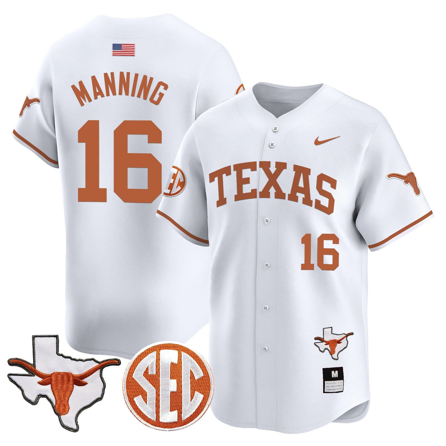 Texas Longhorns 2024 Vapor Premier Baseball Jersey - All Stitched