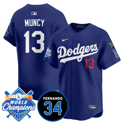 LA Dodgers - World Series Champions 2024/Fernando Valenzuela Memorial Jersey - All Stitched