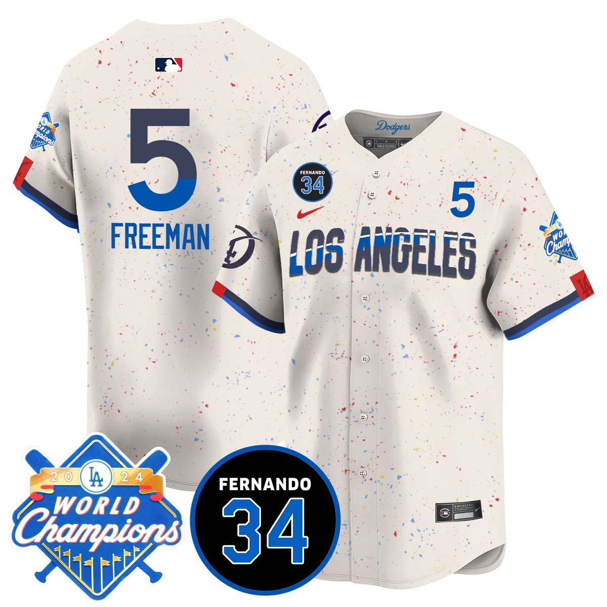 LA Dodgers - World Series Champions 2024/Fernando Valenzuela Memorial Jersey - All Stitched