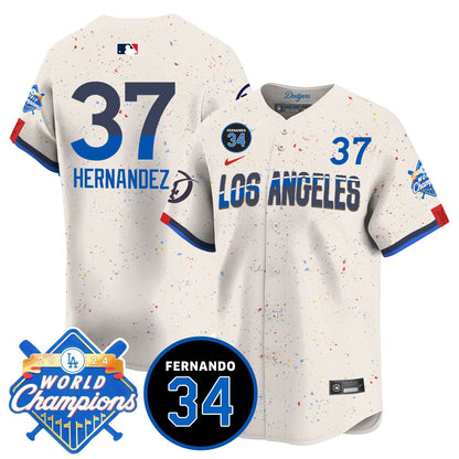 Men's LA Dodgers - World Series Champions 2024/Fernando Valenzuela Memorial Jersey - All Stitched