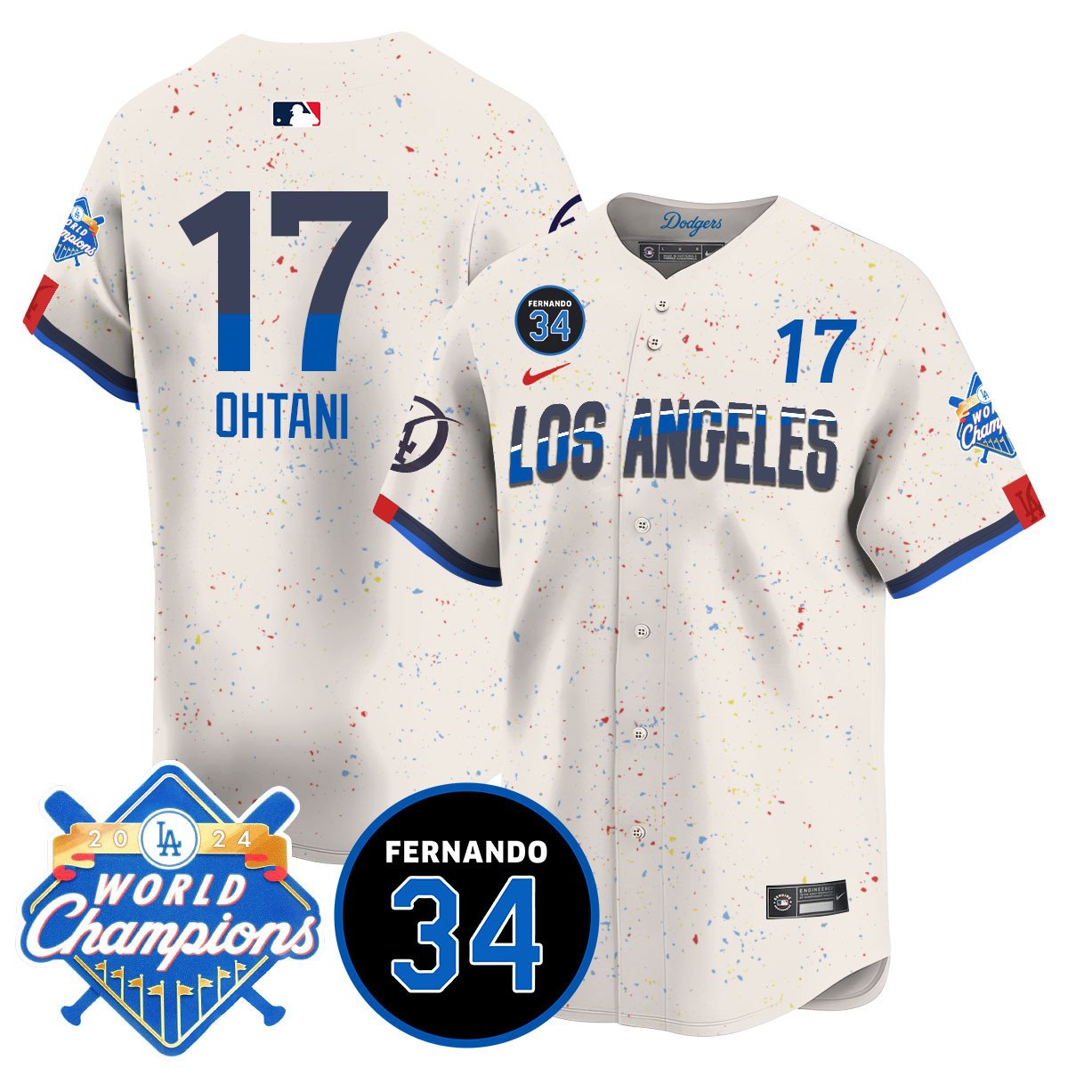 LA Dodgers - World Series Champions 2024/Fernando Valenzuela Memorial Jersey - All Stitched