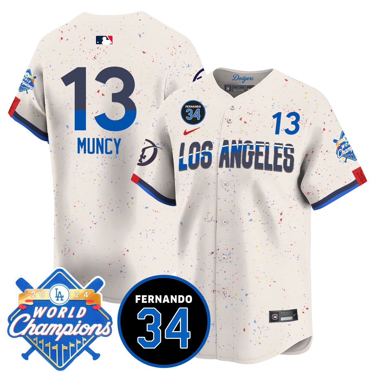 LA Dodgers - World Series Champions 2024/Fernando Valenzuela Memorial Jersey - All Stitched