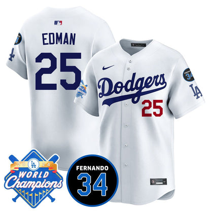 LA Dodgers - World Series Champions 2024/Fernando Valenzuela Memorial Jersey - All Stitched