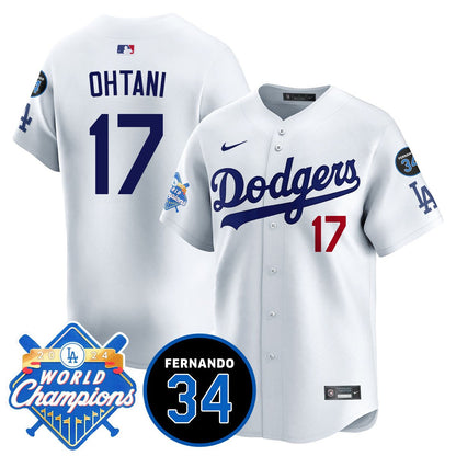 LA Dodgers - World Series Champions 2024/Fernando Valenzuela Memorial Jersey - All Stitched