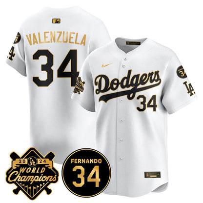 Men's LA Dodgers - World Series Champions 2024/Fernando Valenzuela Memorial Jersey - All Stitched