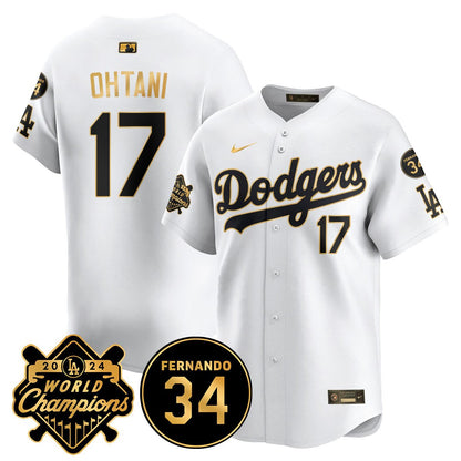 LA Dodgers - World Series Champions 2024/Fernando Valenzuela Memorial Jersey - All Stitched