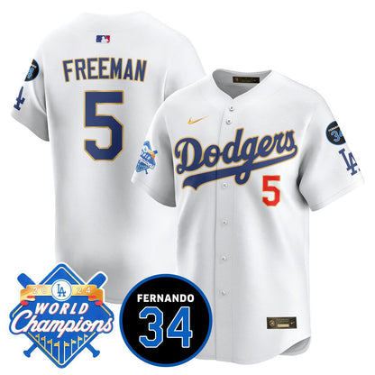 LA Dodgers - World Series Champions 2024/Fernando Valenzuela Memorial Jersey - All Stitched