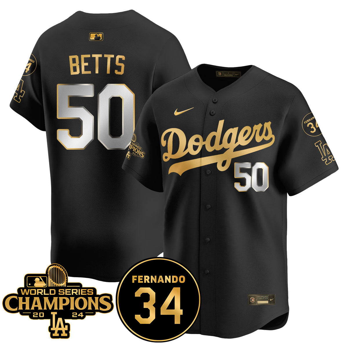 LA Dodgers - World Series Champions 2024 Jersey - All Stitched