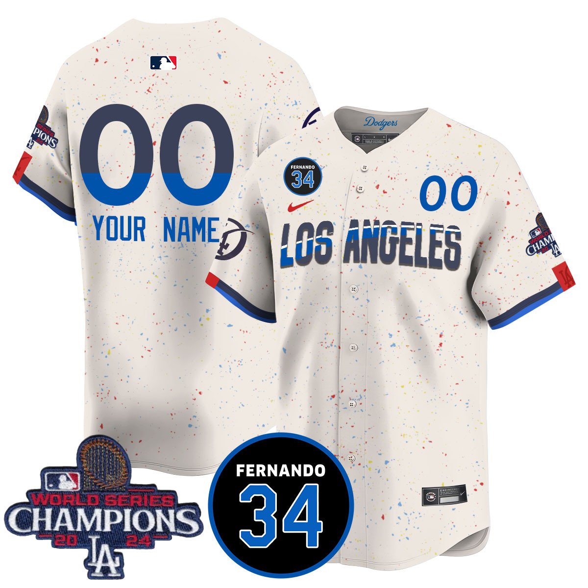 Custom Dodgers - World Series Champions 2024 Jersey - All Stitched