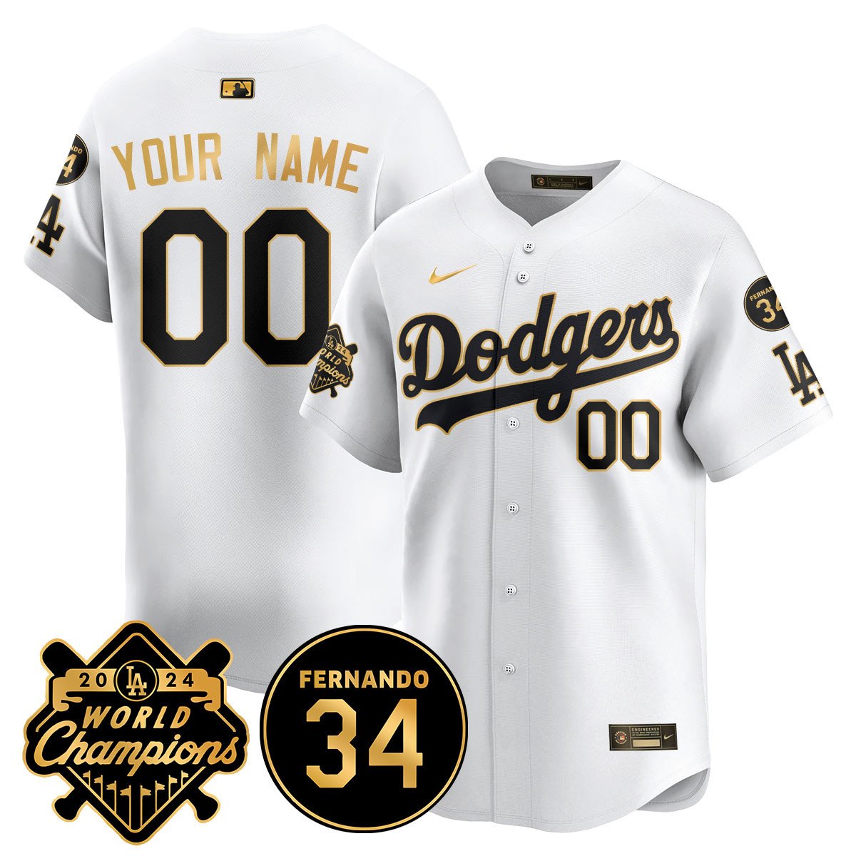 Custom Dodgers - World Series Champions 2024 Jersey - All Stitched