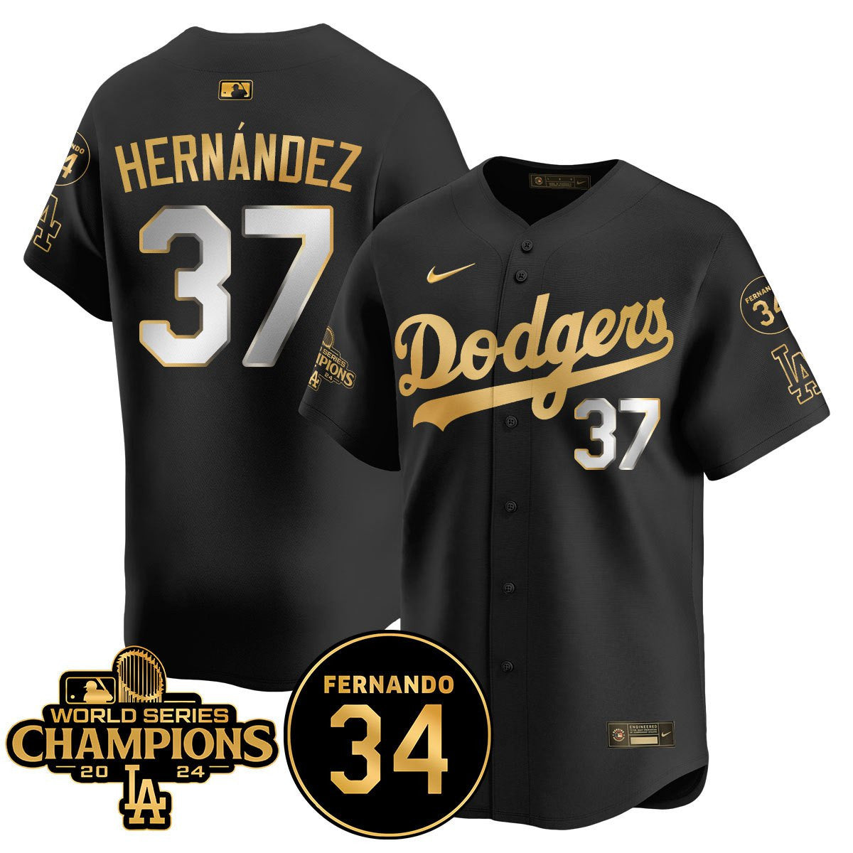 LA Dodgers - World Series Champions 2024 Jersey - All Stitched