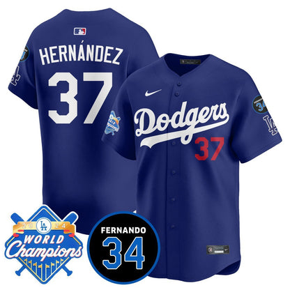 LA Dodgers - World Series Champions 2024/Fernando Valenzuela Memorial Jersey - All Stitched