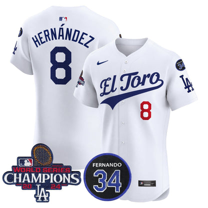 Dodgers El Toro 2024 World Series Champions Patch Vapor Premier Elite Jersey - All Stitched