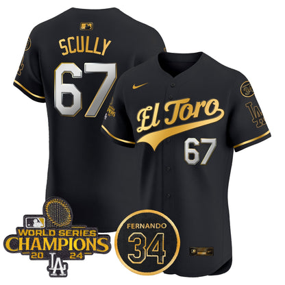 Dodgers El Toro 2024 World Series Champions Patch Vapor Premier Elite Jersey - All Stitched