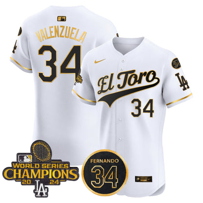 Dodgers El Toro 2024 World Series Champions Patch Vapor Premier Elite Jersey - All Stitched