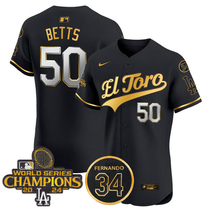 Dodgers El Toro 2024 World Series Champions Patch Vapor Premier Elite Jersey - All Stitched