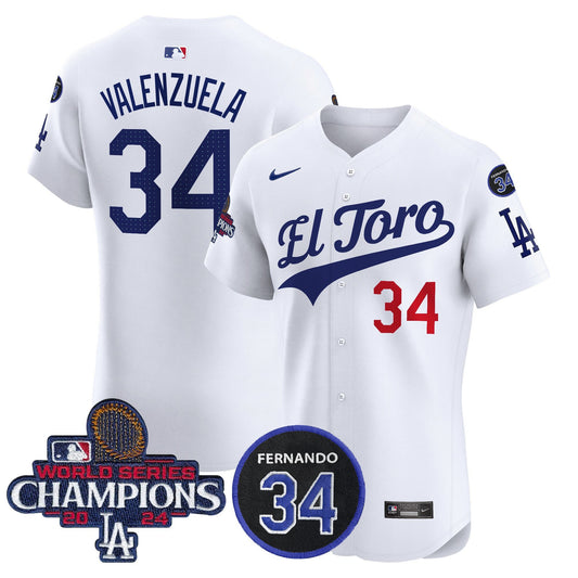 Dodgers El Toro 2024 World Series Champions Patch Vapor Premier Elite Jersey - All Stitched