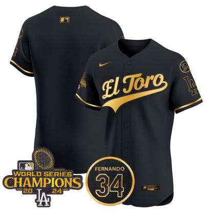 Dodgers El Toro 2024 World Series Champions Patch Vapor Premier Elite Jersey - All Stitched