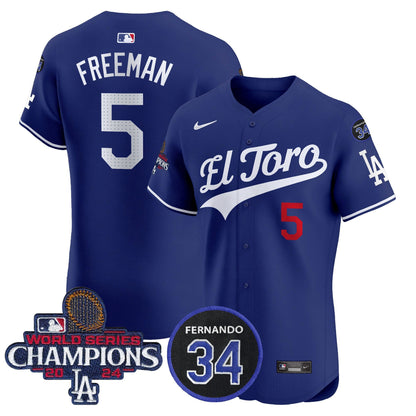 Dodgers El Toro 2024 World Series Champions Patch Vapor Premier Elite Jersey - All Stitched