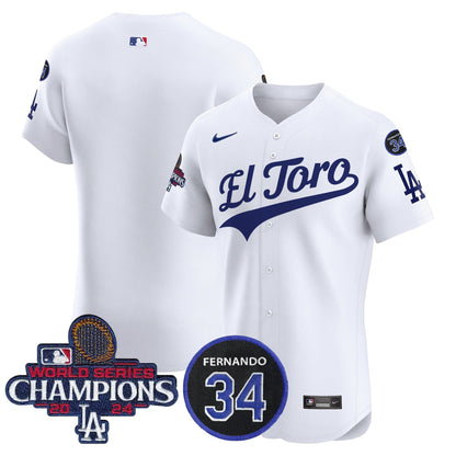 Dodgers El Toro 2024 World Series Champions Patch Vapor Premier Elite Jersey - All Stitched