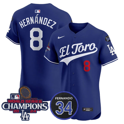 Dodgers El Toro 2024 World Series Champions Patch Vapor Premier Elite Jersey - All Stitched