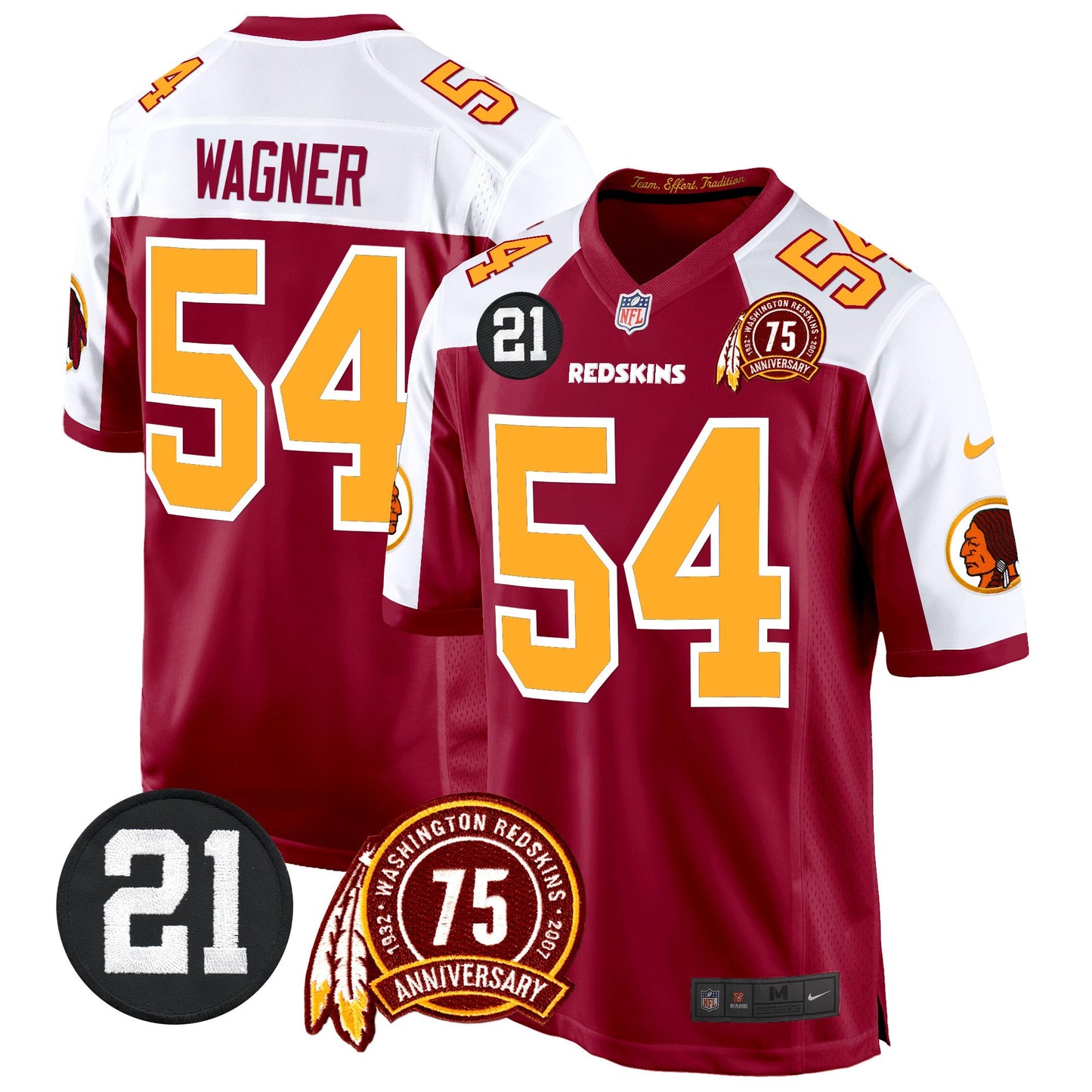 Washington Redskins 75th & Sean Taylor Patch Game Jersey - All Stitched