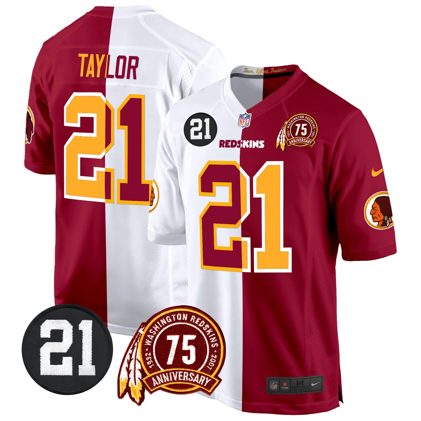 Washington Redskins 75th & Sean Taylor Patch Game Jersey - All Stitched