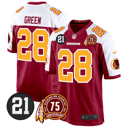 Washington Redskins 75th & Sean Taylor Patch Game Jersey - All Stitched