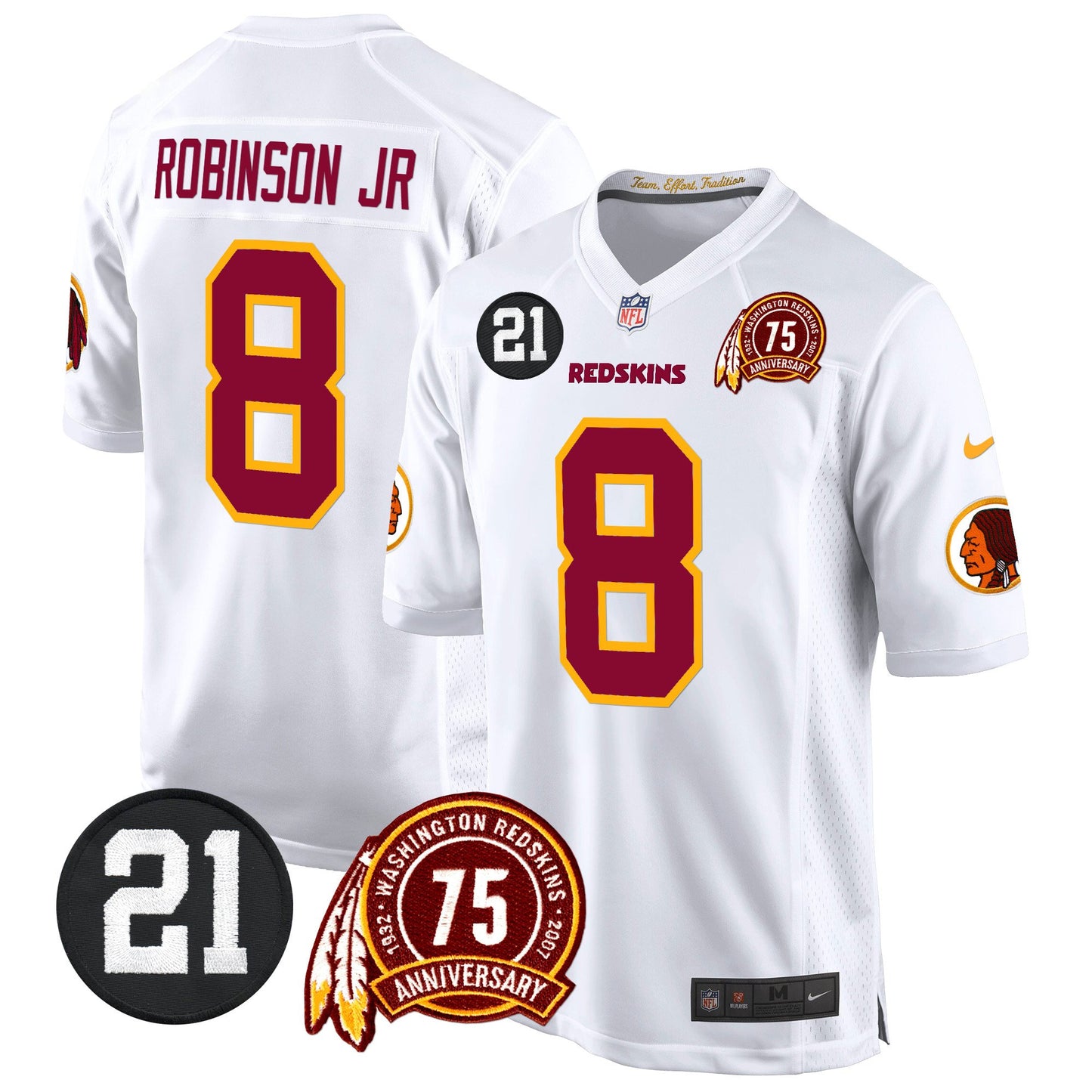 Washington Redskins 75th & Sean Taylor Patch Game Jersey - All Stitched