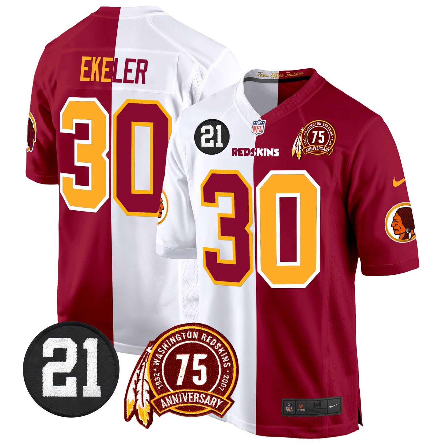 Washington Redskins 75th & Sean Taylor Patch Game Jersey - All Stitched