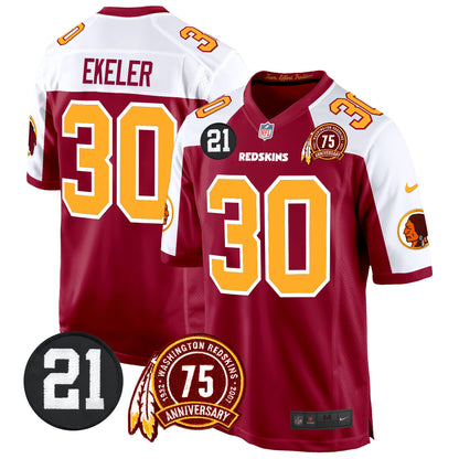 Washington Redskins 75th & Sean Taylor Patch Game Jersey - All Stitched