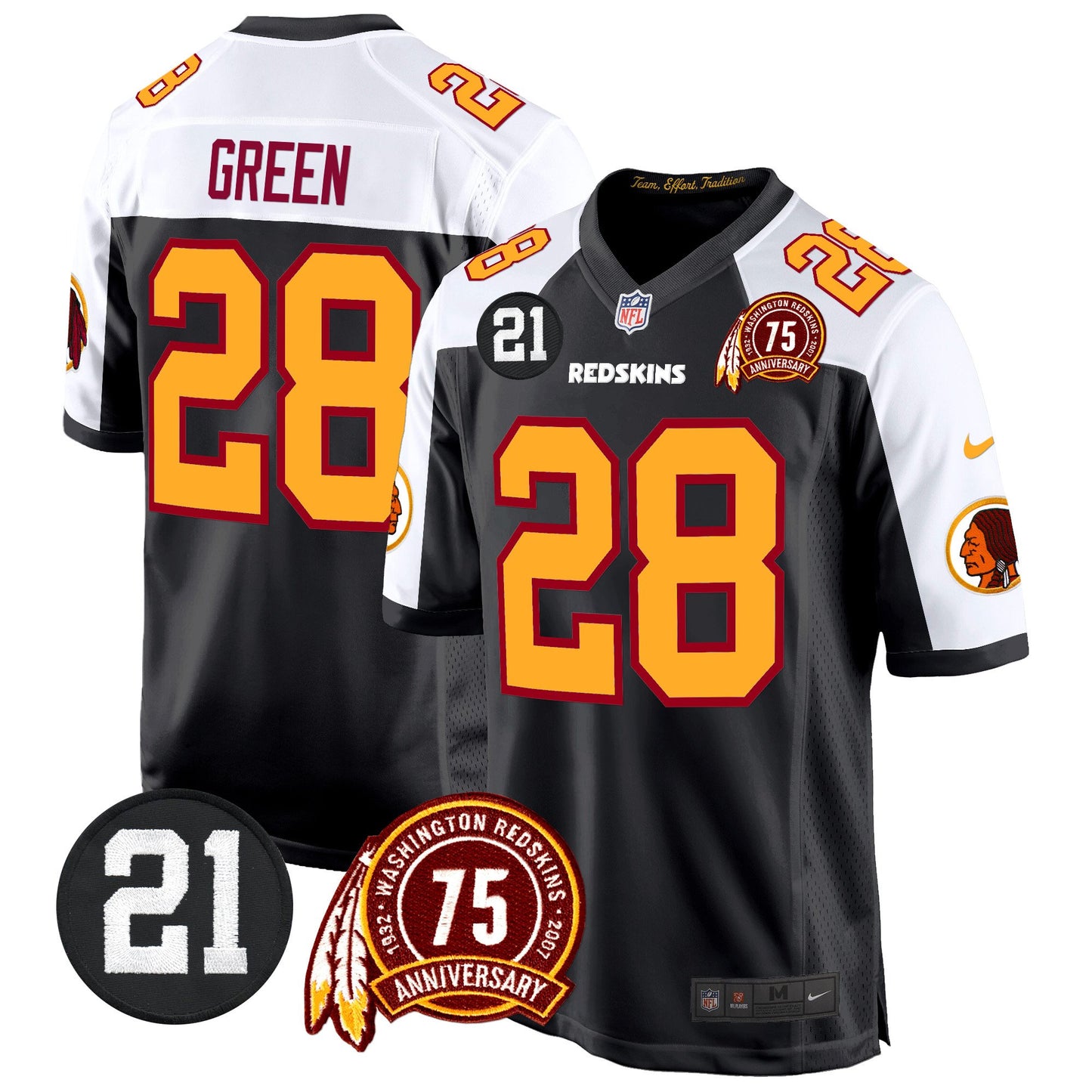 Washington Redskins 75th & Sean Taylor Patch Game Jersey - All Stitched