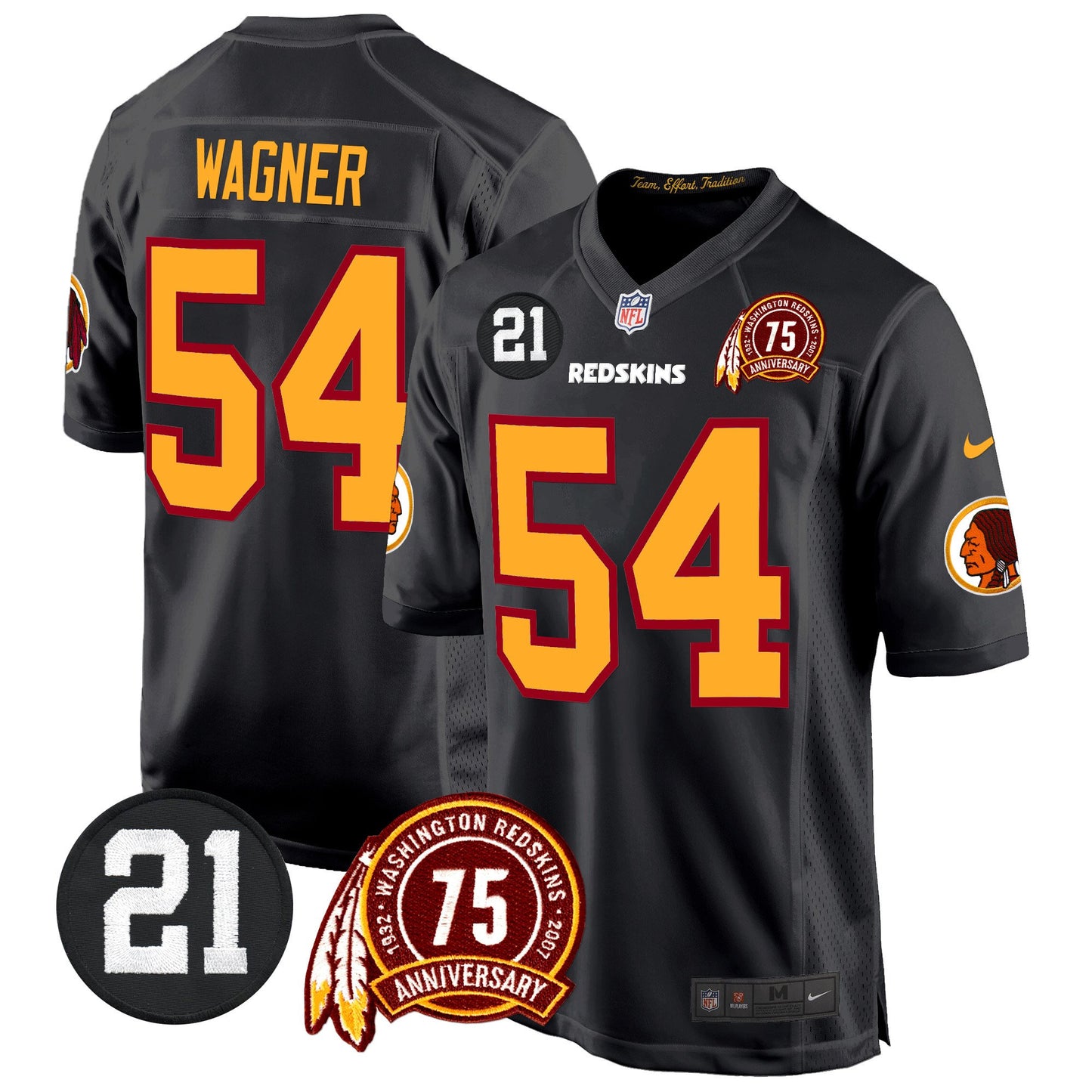 Washington Redskins 75th & Sean Taylor Patch Game Jersey - All Stitched