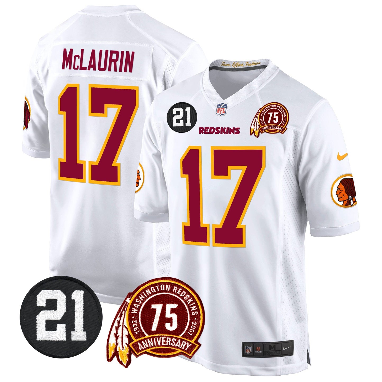 Washington Redskins 75th & Sean Taylor Patch Game Jersey - All Stitched