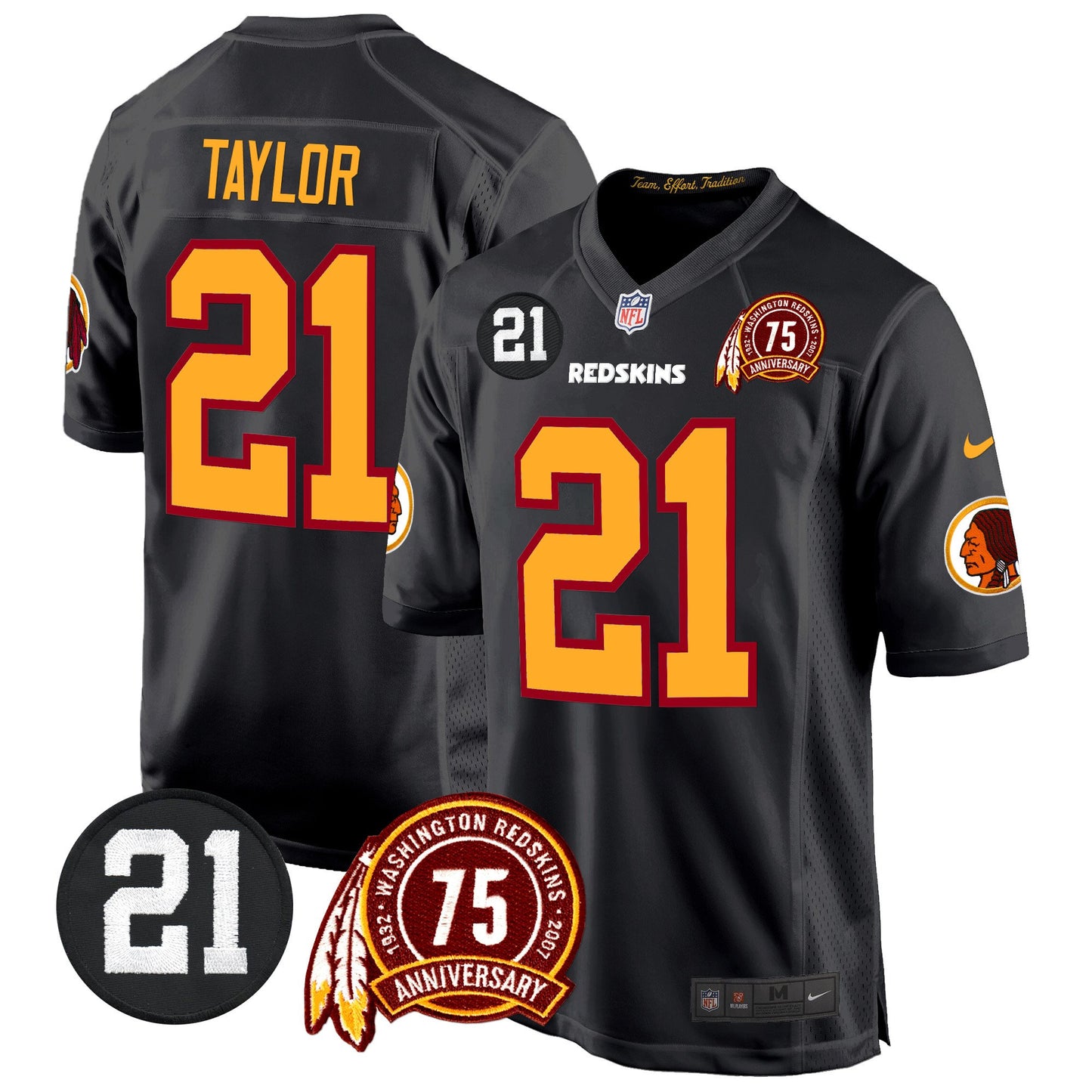 Washington Redskins 75th & Sean Taylor Patch Game Jersey - All Stitched