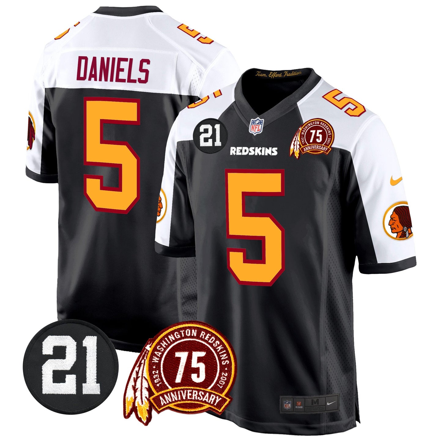 Washington Redskins 75th & Sean Taylor Patch Game Jersey - All Stitched