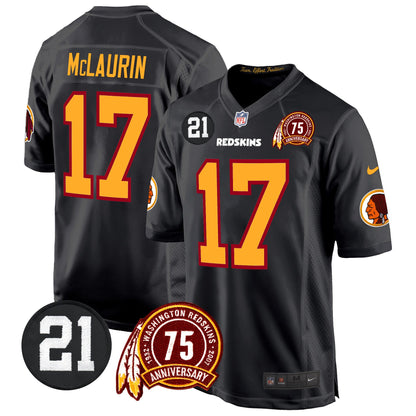 Washington Redskins 75th & Sean Taylor Patch Game Jersey - All Stitched