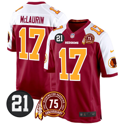 Washington Redskins 75th & Sean Taylor Patch Game Jersey - All Stitched