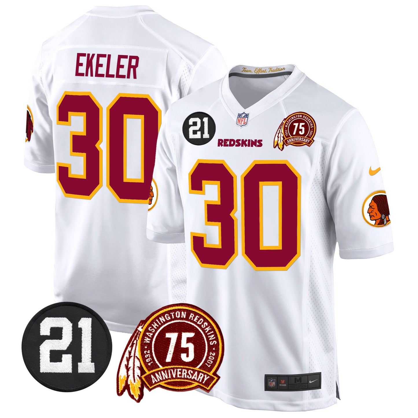 Washington Redskins 75th & Sean Taylor Patch Game Jersey - All Stitched