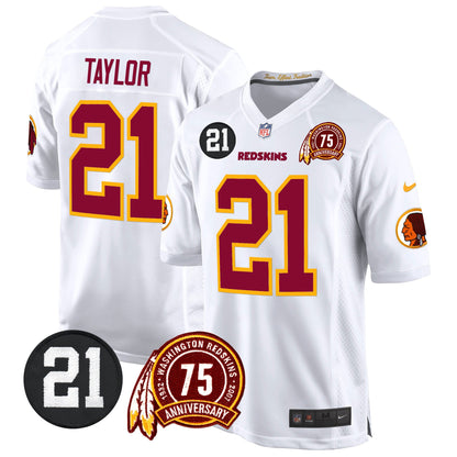 Washington Redskins 75th & Sean Taylor Patch Game Jersey - All Stitched