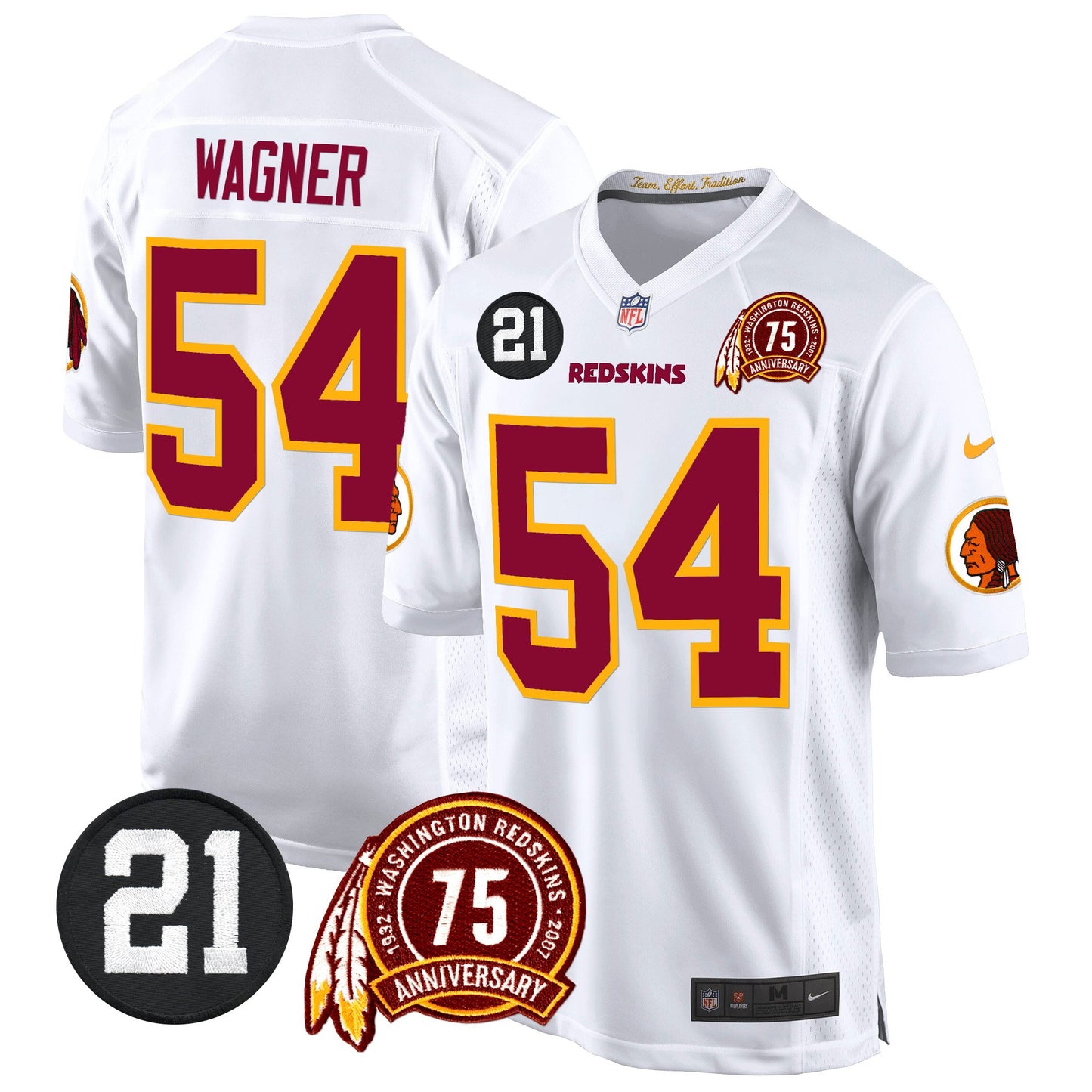 Washington Redskins 75th & Sean Taylor Patch Game Jersey - All Stitched