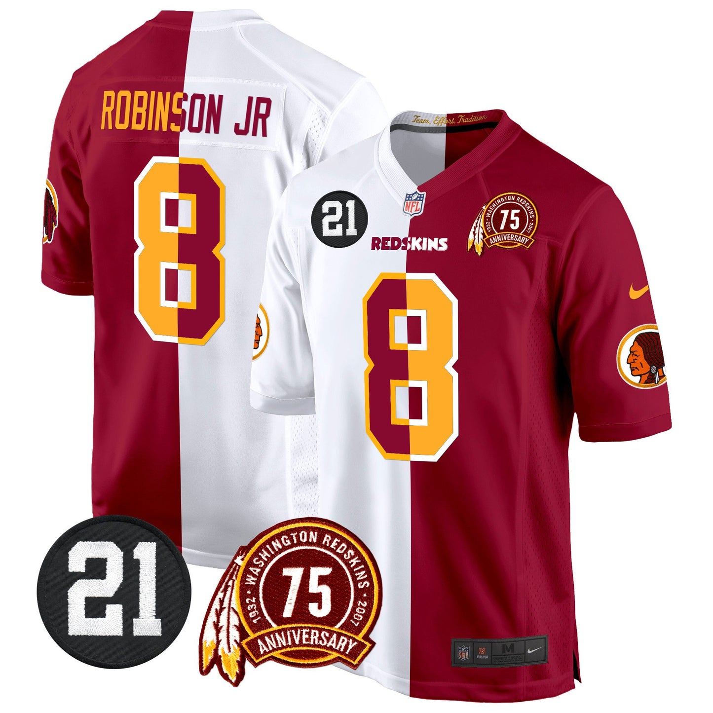 Washington Redskins 75th & Sean Taylor Patch Game Jersey - All Stitched