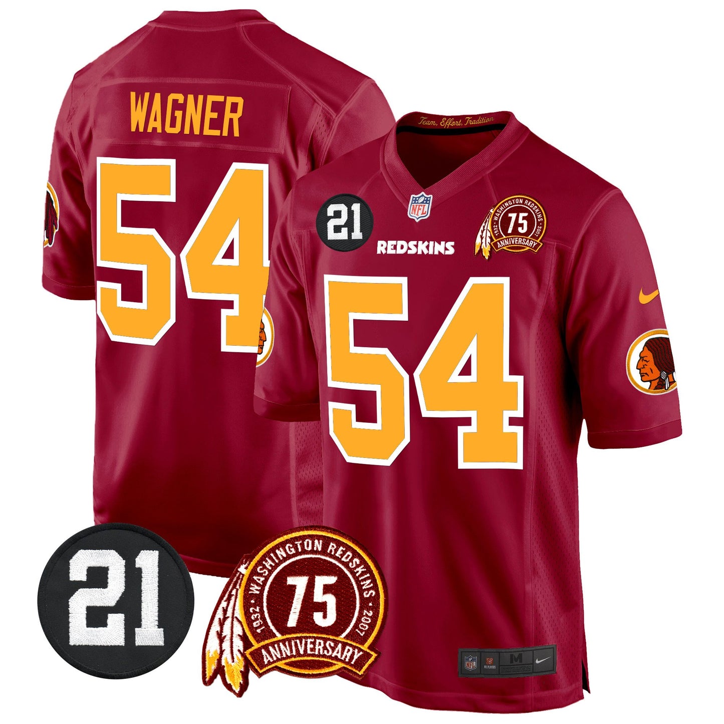 Washington Redskins 75th & Sean Taylor Patch Game Jersey - All Stitched