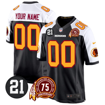 Washington Redskins 75th & Sean Taylor Patch Game Custom Jersey - All Stitched